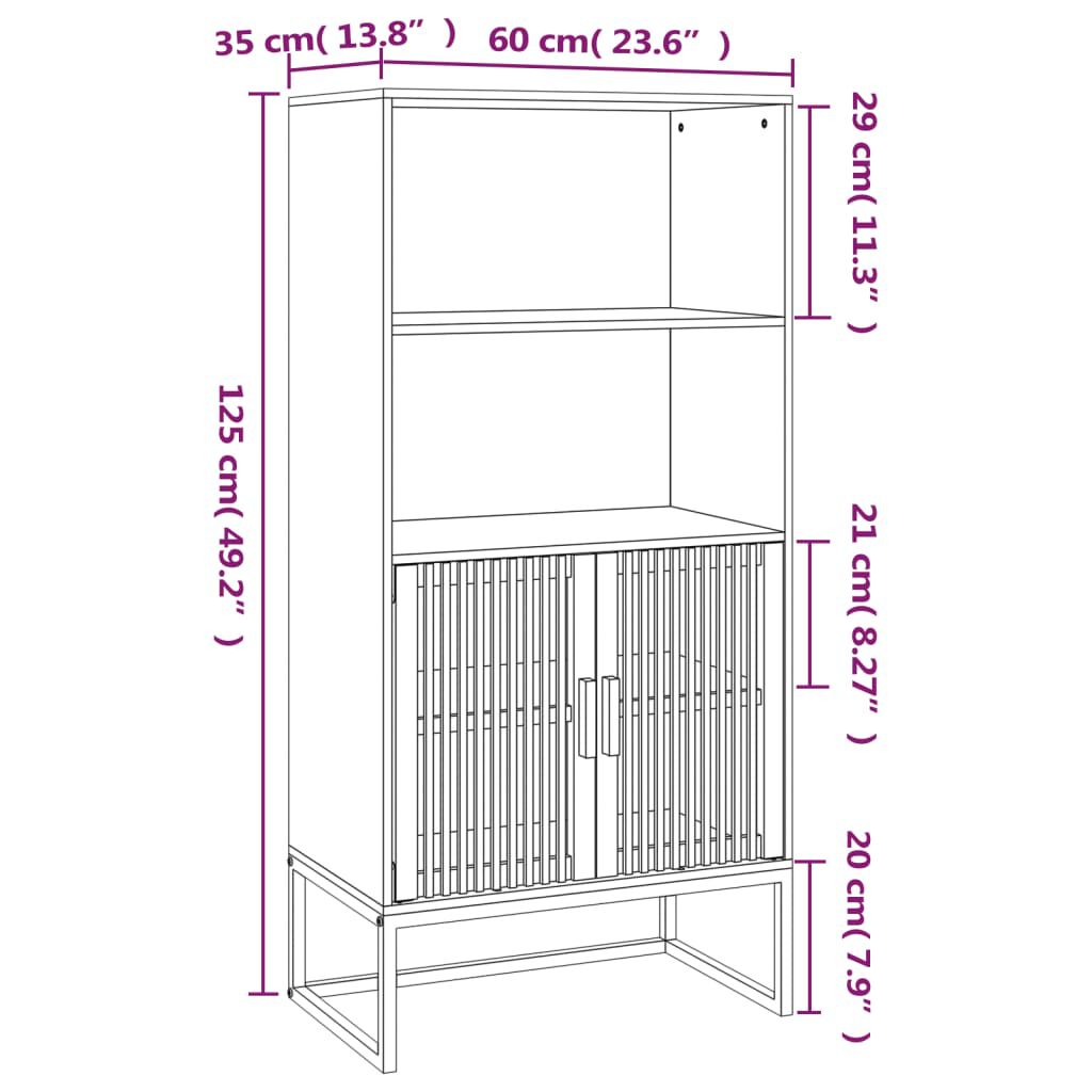 vidaXL Ντουλάπι 60 x 35 x 125 εκ. από Επεξεργασμένο Ξύλο