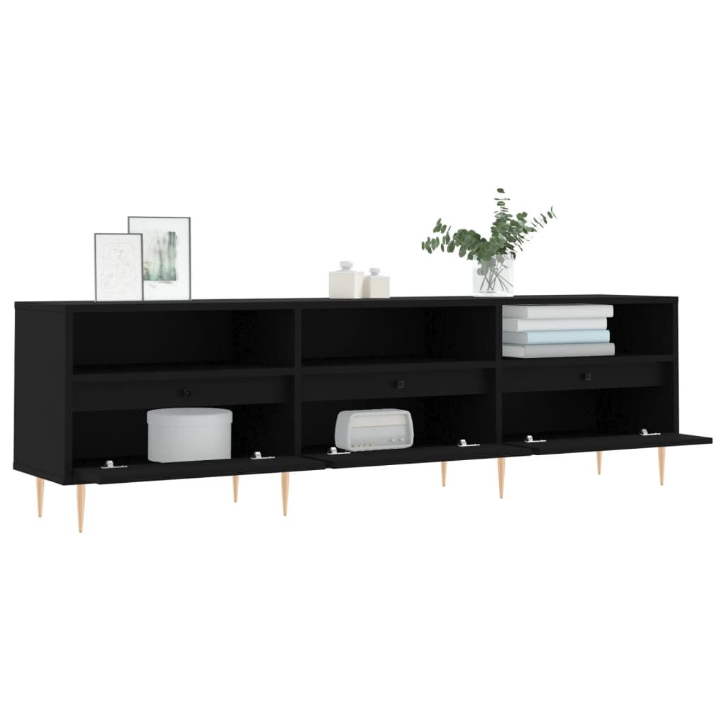 vidaXL Έπιπλο Τηλεόρασης Μαύρο 150x30x44,5 εκ. Επεξεργασμένο Ξύλο