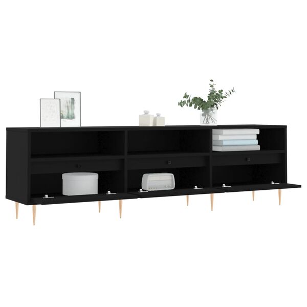 vidaXL Έπιπλο Τηλεόρασης Μαύρο 150x30x44,5 εκ. Επεξεργασμένο Ξύλο