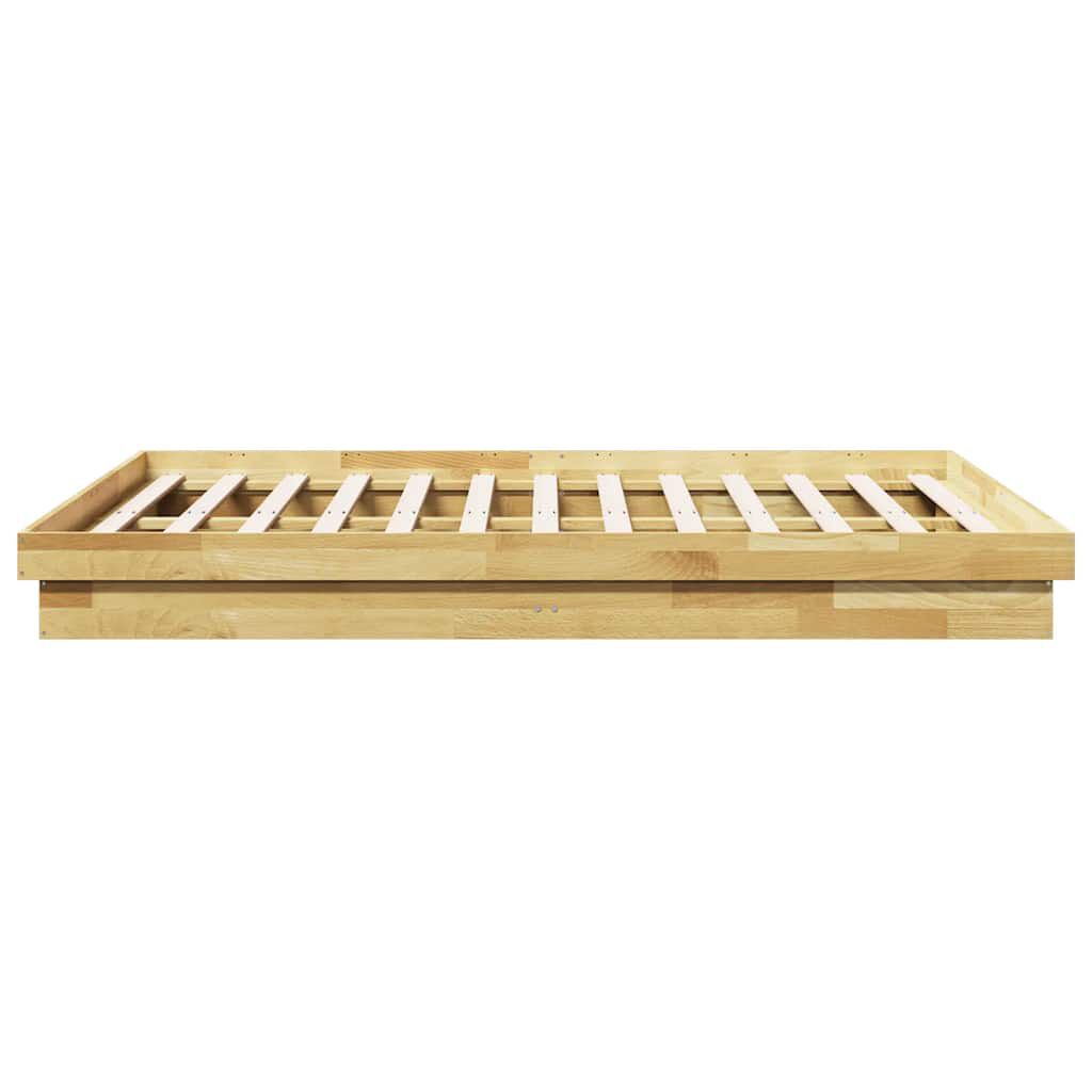 vidaXL Πλαίσιο κρεβατιού χωρίς στρώμα 135x190 cm μασίφ ξύλο δρυς