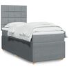 vidaXL Κρεβάτι Boxspring με Στρώμα Ανοιχτό Γκρι 90x190 εκ. Υφασμάτινο