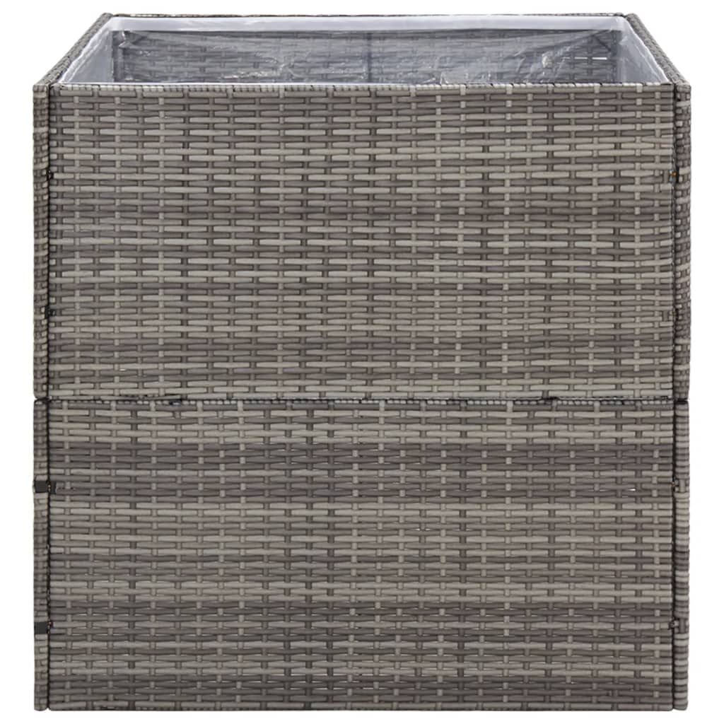 vidaXL Ζαρντινιέρα Κήπου Γκρι 80 x 80 x 80 εκ. από Συνθετικό Ρατάν