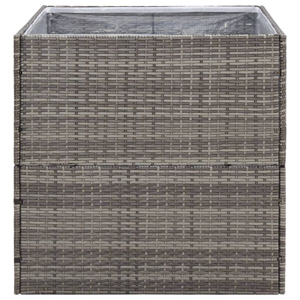 vidaXL Ζαρντινιέρα Κήπου Γκρι 80 x 80 x 80 εκ. από Συνθετικό Ρατάν
