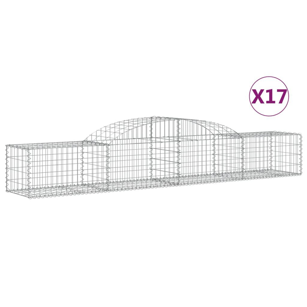 vidaXL Συρματοκιβώτια Τοξωτά 17 τεμ. 300x50x40/60 εκ. Γαλβαν. Ατσάλι