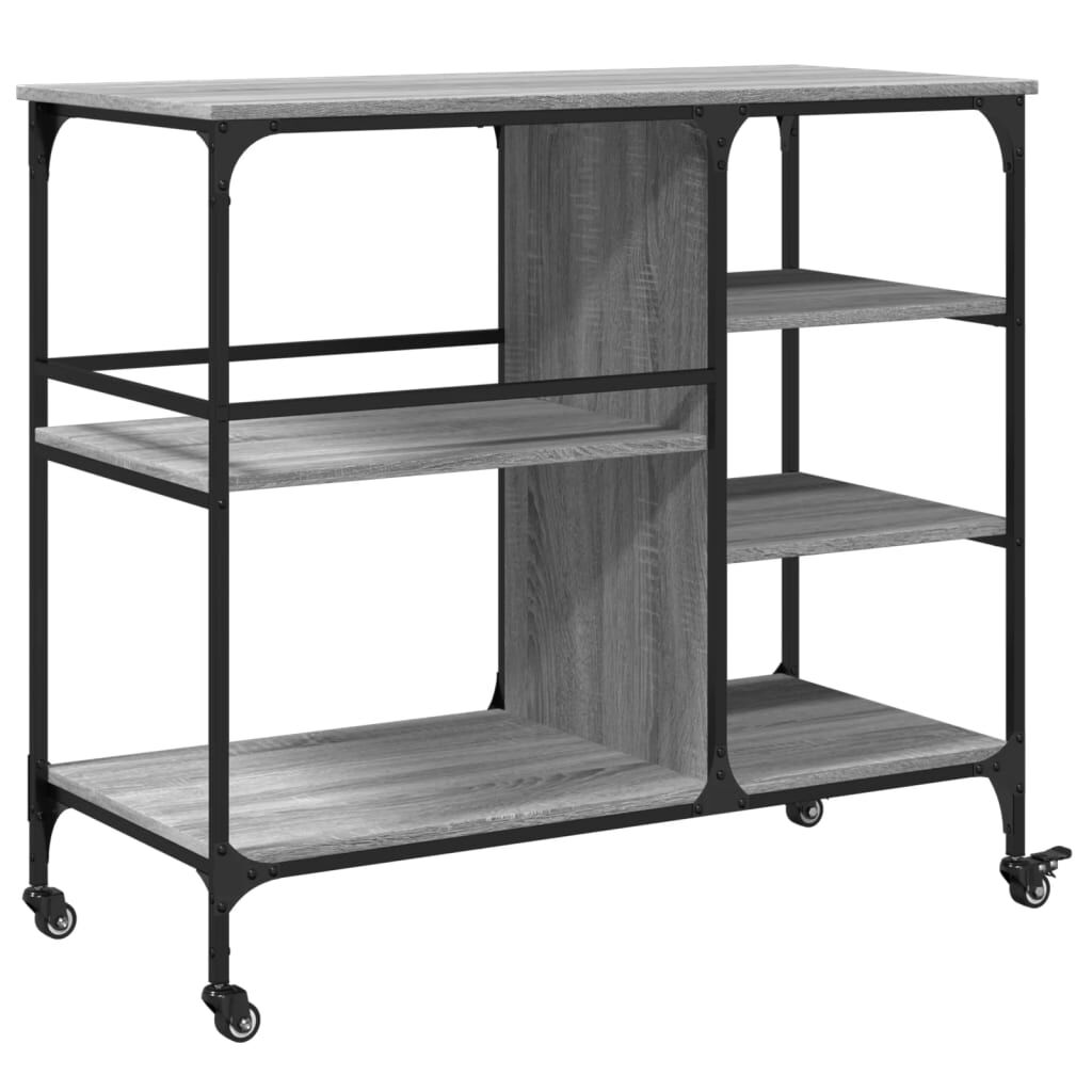 vidaXL Τρόλεϊ Κουζίνας Sonoma Γκρι 100x45x89,5 εκ. Επεξεργασμένο Ξύλο