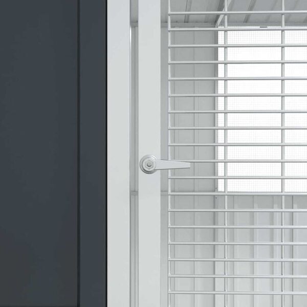vidaXL Κλουβί Πουλιών με αποθήκευση Ανθρακί 215 x 112 x 141 εκ.