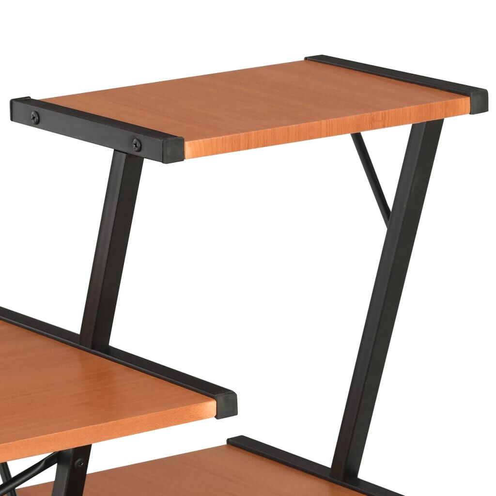 vidaXL Γραφείο με Ράφια Μαύρο / Καφέ 116 x 50 x 93 εκ.