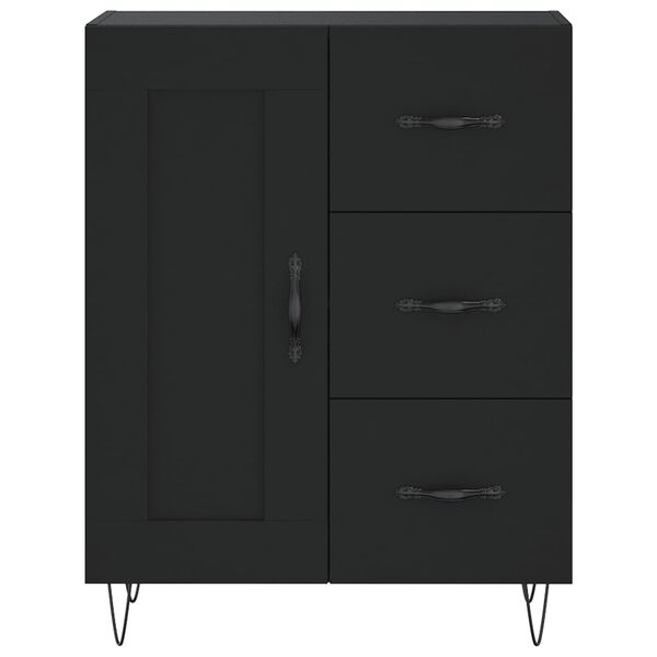 vidaXL Ντουλάπι Μαύρο 69,5x34x180 εκ. από Επεξεργασμένο Ξύλο