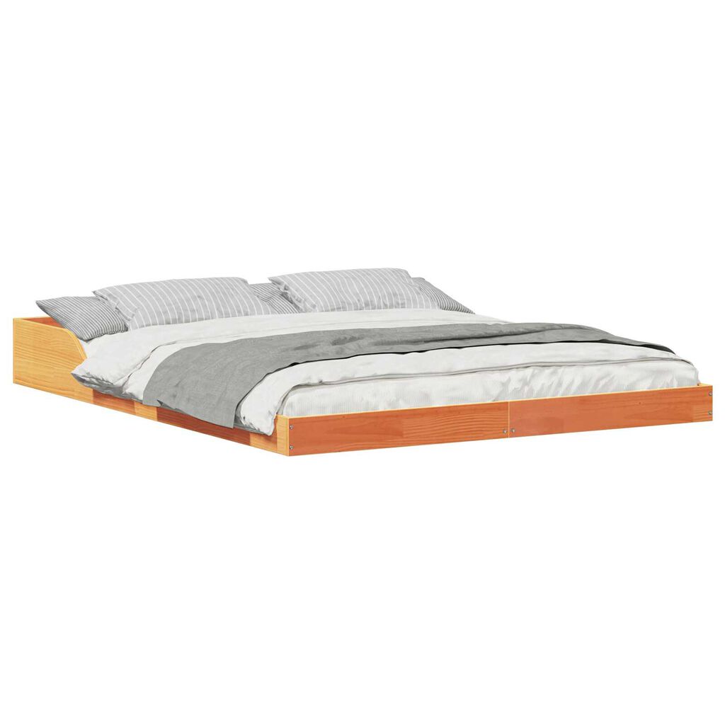 vidaXL Σκελετός Κρεβατιού Καφέ κεριού 160 x 200 cm Μασίφ ξύλο πεύκου