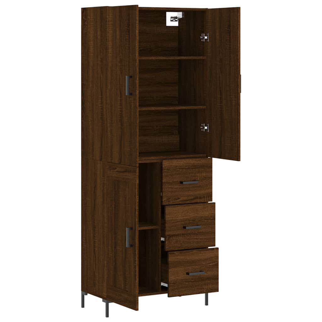 vidaXL Ντουλάπι Καφέ Δρυς 69,5 x 34 x 180 εκ. από Επεξεργασμένο Ξύλο