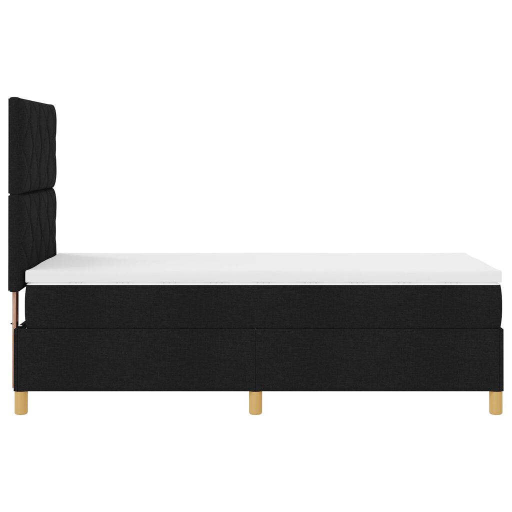 vidaXL Κρεβάτι Box Spring με στρώμα Μαύρο 100x200 εκ. Ύφασμα