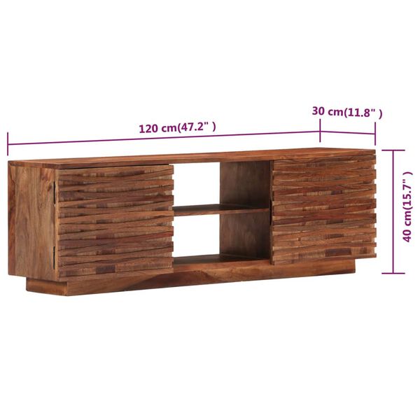 vidaXL Έπιπλο Τηλεόρασης 120 x 30 x 40 εκ. από Μασίφ Ξύλο Ακακίας