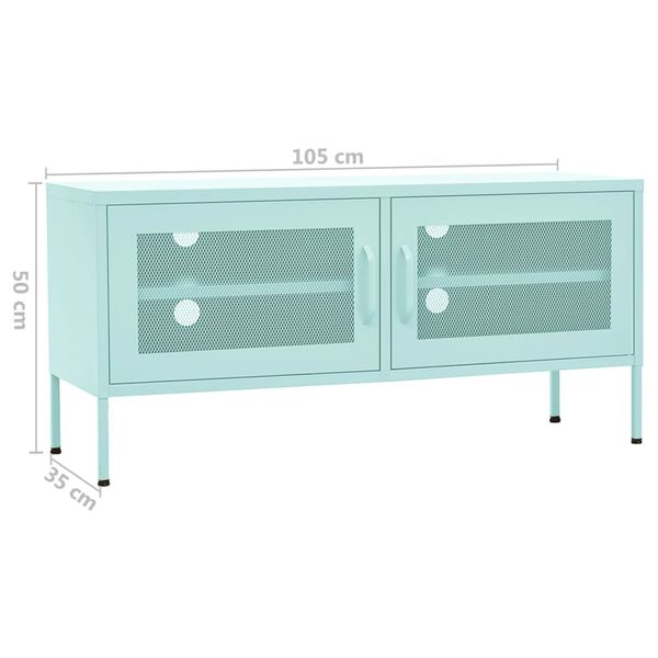 vidaXL Έπιπλο Τηλεόρασης Χρώμα Μέντας 105x35x50 εκ. από Ατσάλι