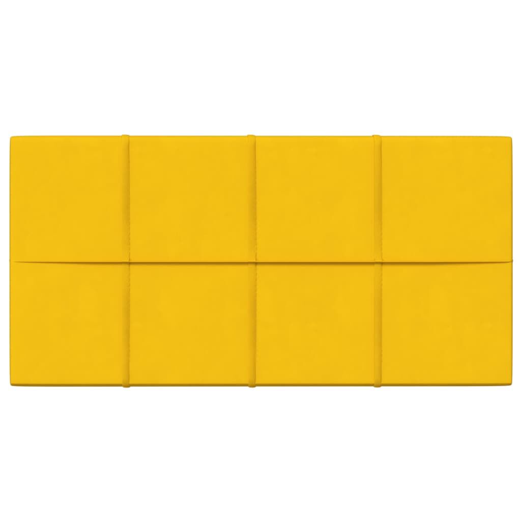 vidaXL Πάνελ Τοίχου 12 τεμ. Κίτρινος 60x30 εκ 2,16 μ² Βελούδο