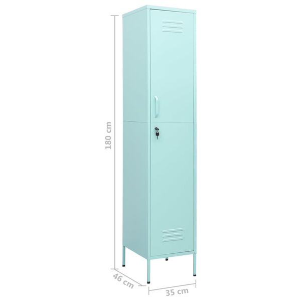 vidaXL Φοριαμός Χρώμα Μέντα 35 x 46 x 180 εκ. από Ατσάλι