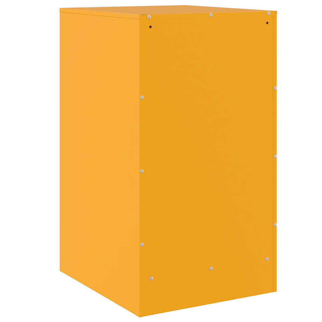 vidaXL Κομοδίνο Μουσταρδί 34,5 x 39 x 62 εκ. από Χάλυβα
