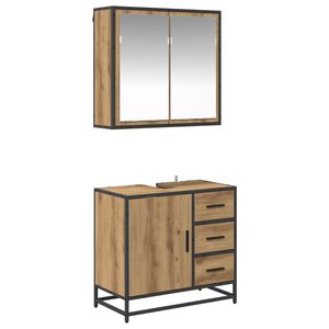 vidaXL &Sigma;&epsilon;&tau; &Epsilon;&pi;ί&pi;&lambda;&omega;&nu; &Mu;&pi;ά&nu;&iota;&omicron;&upsilon; 2 &tau;&mu;&chi;. Artisan Oak 65 x 33 x 60 &epsilon;&kappa;
