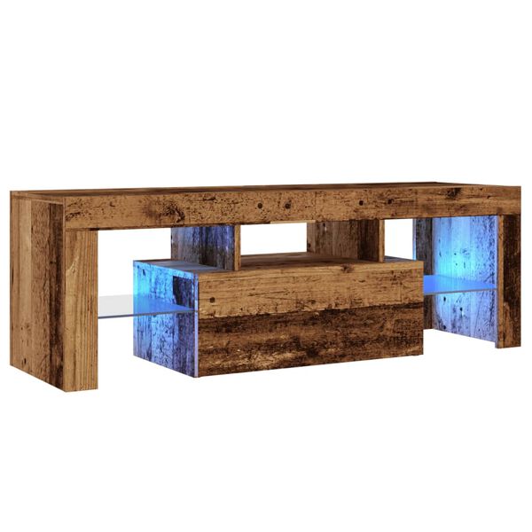 vidaXL Έπιπλο Τηλεόρασης LED Όψη Παλαιού Ξύλου120x36,5x40εκ.Επεξ. Ξύλο