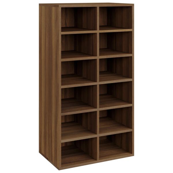 vidaXL Παπουτσοθήκη Καφέ Δρυς 54x34x100,5 εκ. από Επεξεργασμένο Ξύλο