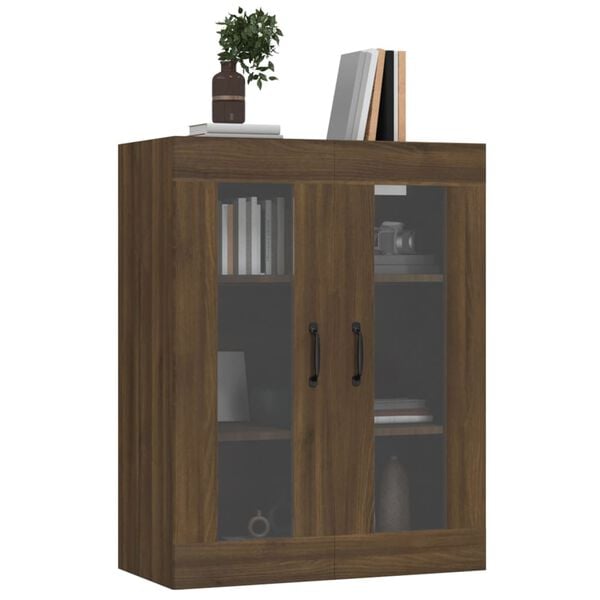 vidaXL Κρεμαστό Ντουλάπι Τοίχου Καφέ Δρυς 69,5x34x90 εκ Επεξ. Ξύλο