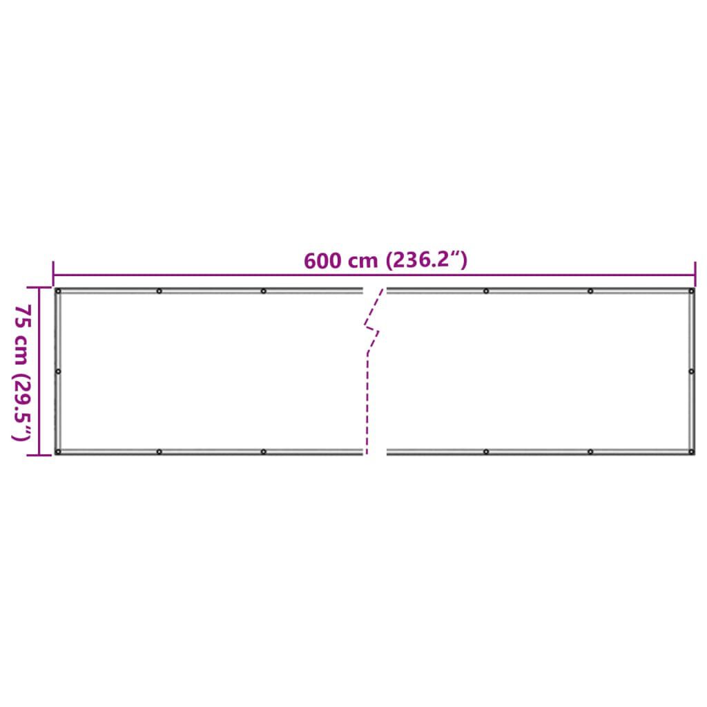 vidaXL Διαχωριστικό Βεράντας Μπεζ 75 x 600 εκ. από Ύφασμα Oxford