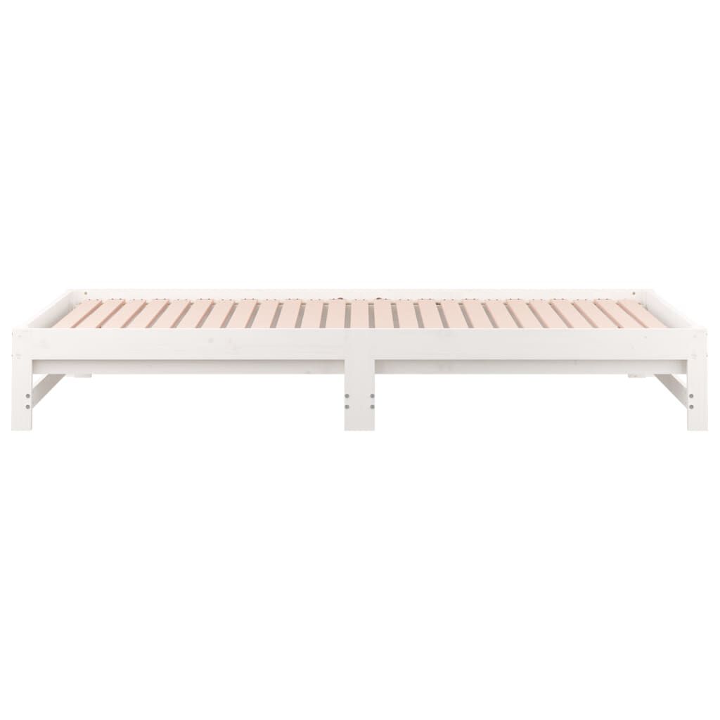 vidaXL Καναπές Κρεβάτι Συρόμενος Λευκός 2x(90x200) εκ. Μασίφ Πεύκο