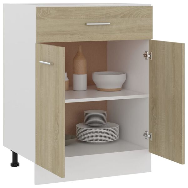 vidaXL Ντουλάπι με Συρτάρι Sonoma Δρυς 60x46x81,5 εκ. Επεξ. Ξύλο