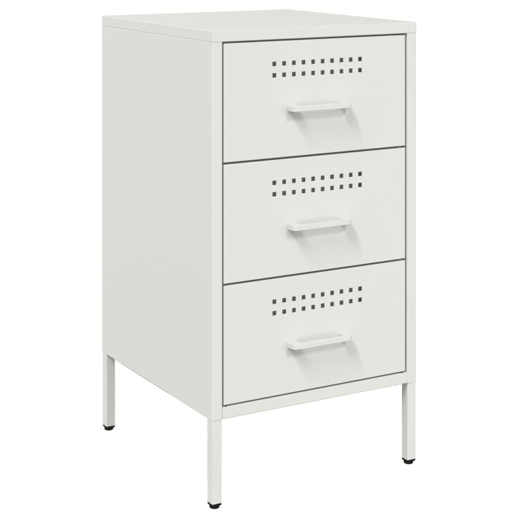 vidaXL Κομοδίνα 2 τεμ. Λευκά 36x39x68 εκ. από Χάλυβα
