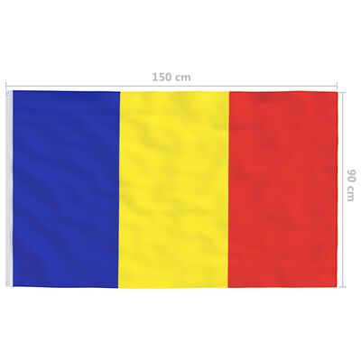 vidaXL Σημαία Ρουμανίας 6,2 μ. με Ιστό Αλουμινίου