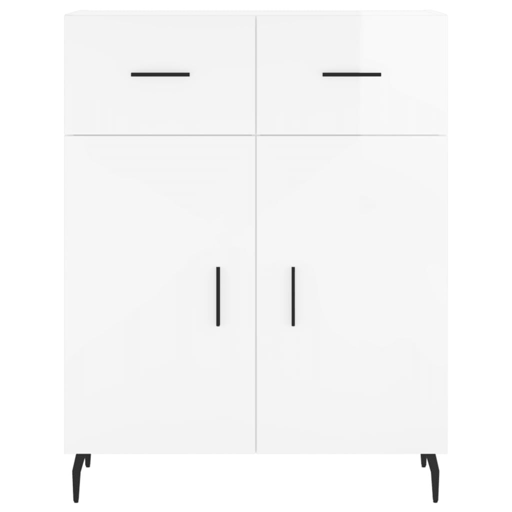 vidaXL Ντουλάπι Γυαλιστερό Λευκό 69,5x34x90 εκ. Επεξεργασμένο Ξύλο