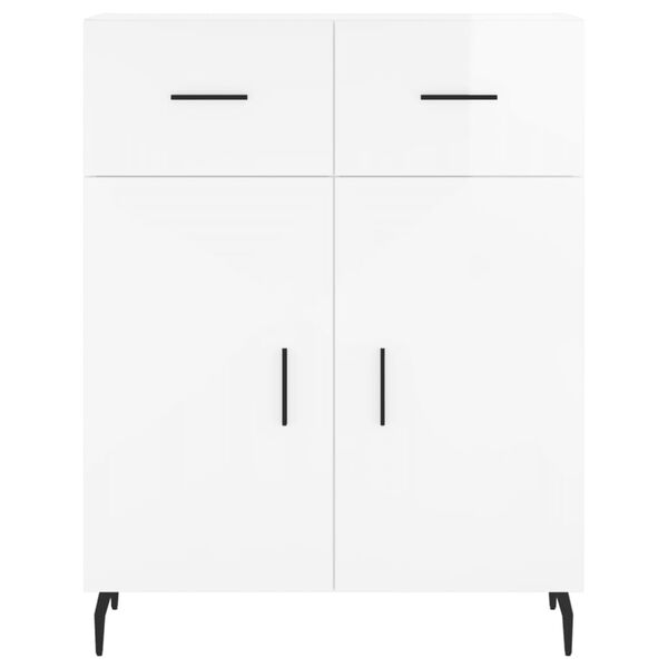 vidaXL Ντουλάπι Γυαλιστερό Λευκό 69,5x34x90 εκ. Επεξεργασμένο Ξύλο