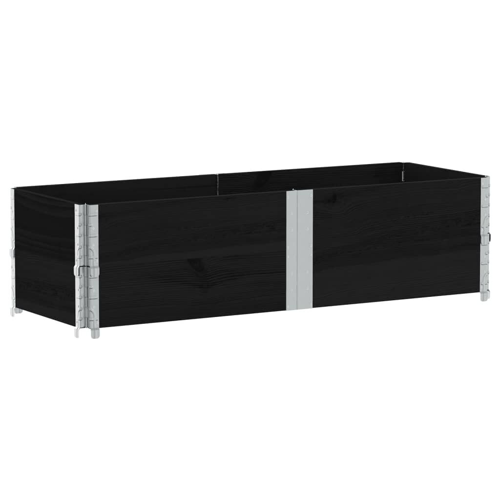 vidaXL Ζαρντινιέρα Κήπου Μαύρη 150x50 εκ. από Μασίφ Ξύλο Πεύκου