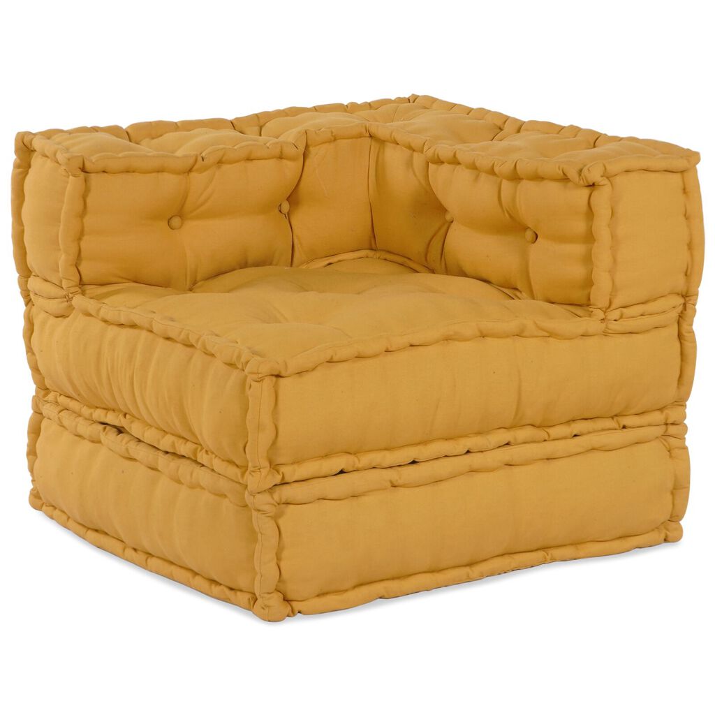 vidaXL Modular Pouffes 3 τμχ Κίτρινο Ύφασμα