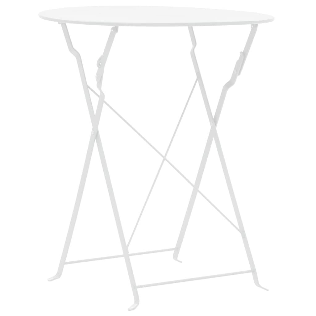 vidaXL Σετ Επίπλων Bistro 3 Τεμαχίων Λευκό Ατσάλινο