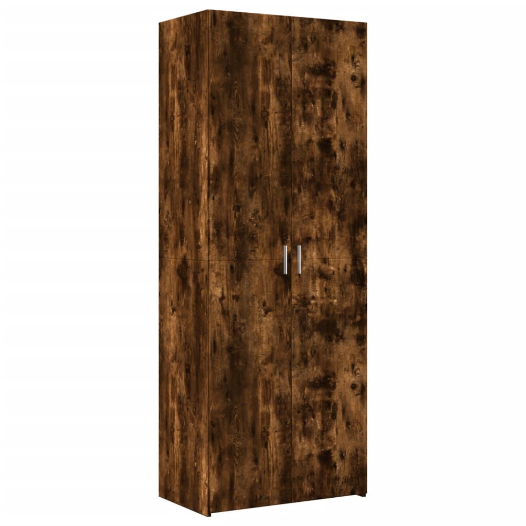 vidaXL Ραφιέρα με Ντουλάπια Καπνιστή Δρυς 70x42,5x225 εκ. Επεξ. Ξύλο