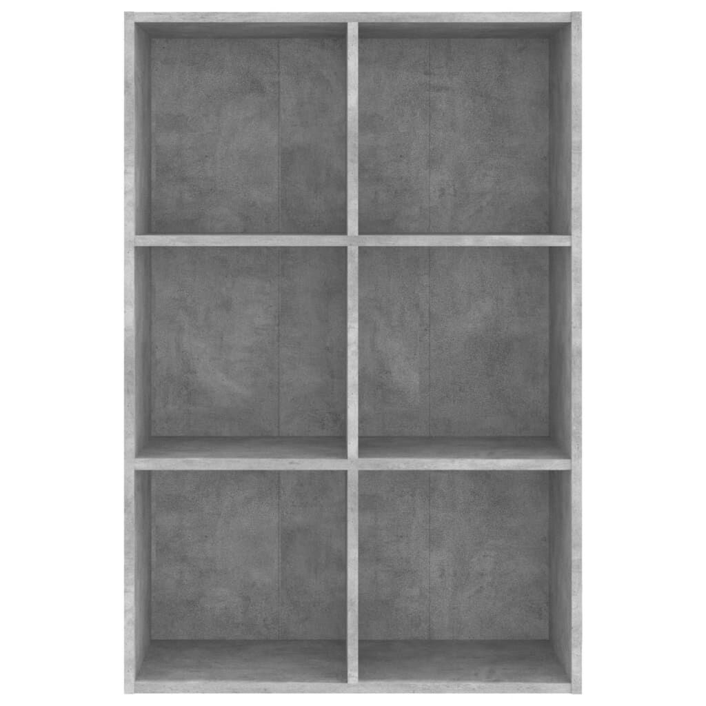 vidaXL Ραφιέρα/Βιβλιοθήκη Γκρι Σκυροδέματος 66x30x98 εκ. Επεξ. Ξύλο