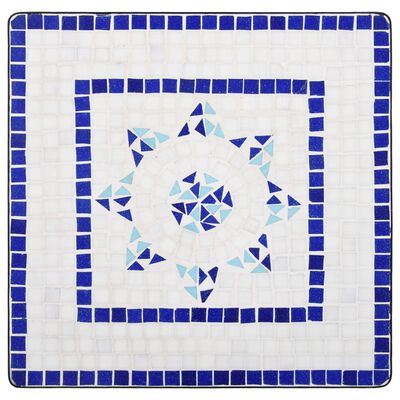 vidaXL Τραπέζι Bistro «Μωσαϊκό» Μπλε/Λευκό 60 εκ. Κεραμικό