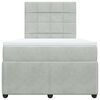 vidaXL Κρεβάτι Boxspring με Στρώμα Ανοιχτό Γκρι 120x190 εκ. Βελούδινο