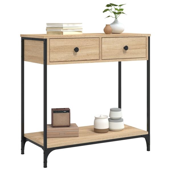 vidaXL Τραπέζι Κονσόλα Sonoma Δρυς 75x34,5x75 εκ. Επεξεργασμένο Ξύλο