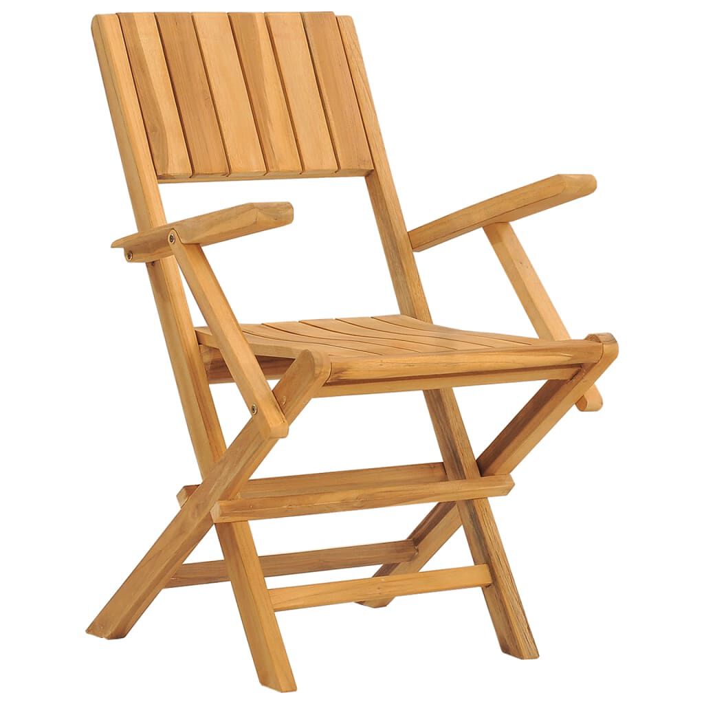 vidaXL Καρέκλες Κήπου Πτυσσόμενες 4 τεμ. 55x61x90 εκ. Μασίφ Ξύλο Teak