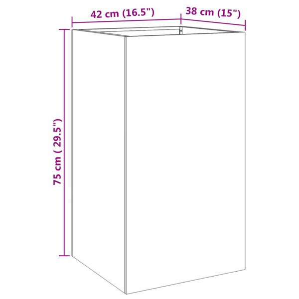 vidaXL Ζαρντινιέρα Ασημί 42x38x75 εκ. από Ανοξείδωτο Ατσάλι