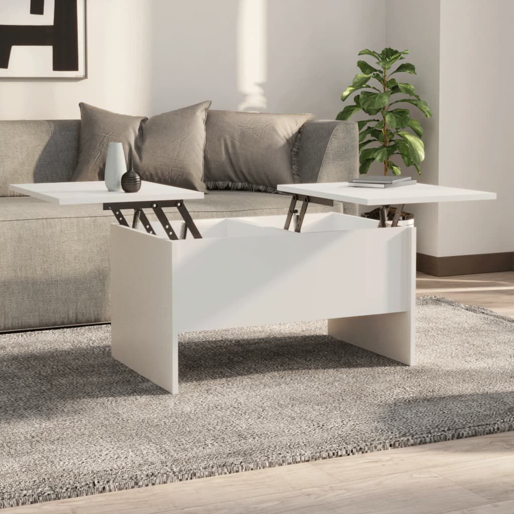 vidaXL Τραπεζάκι Σαλονιού Λευκό 80x50x42,5 εκ. Επεξεργασμένο Ξύλο