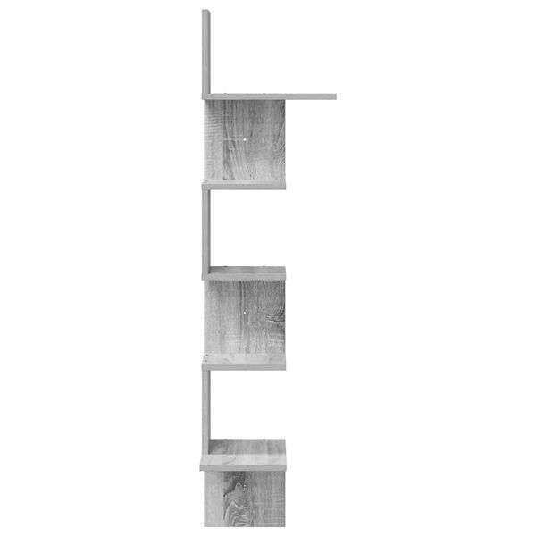 vidaXL Γωνιακή Ραφιέρα Τοίχου Γκρι Sonoma 32x32x127,5 εκ Επεξ. Ξύλο