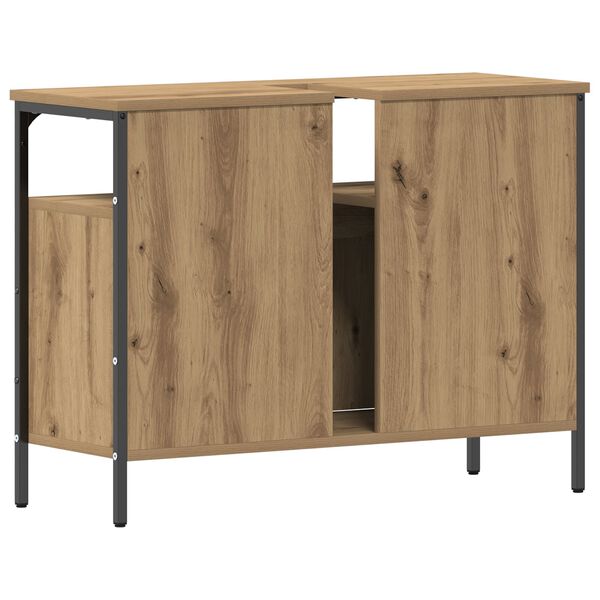 vidaXL Ντουλάπι νιπτήρα μπάνιου με ράφι artisan δρυς 80 x 30 x 60 cm