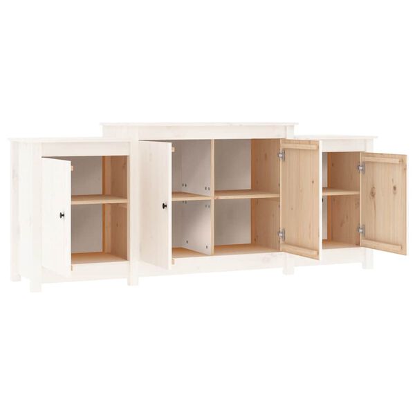 vidaXL Μπουφές Λευκός 164 x 37 x 68 εκ. από Μασίφ Ξύλο Πεύκου