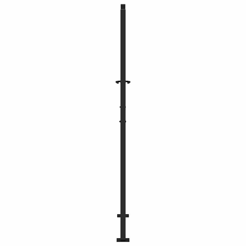 vidaXL Πύλη κήπου Μαύρη 105x180 cm Ατσάλινο σχέδιο κύματος