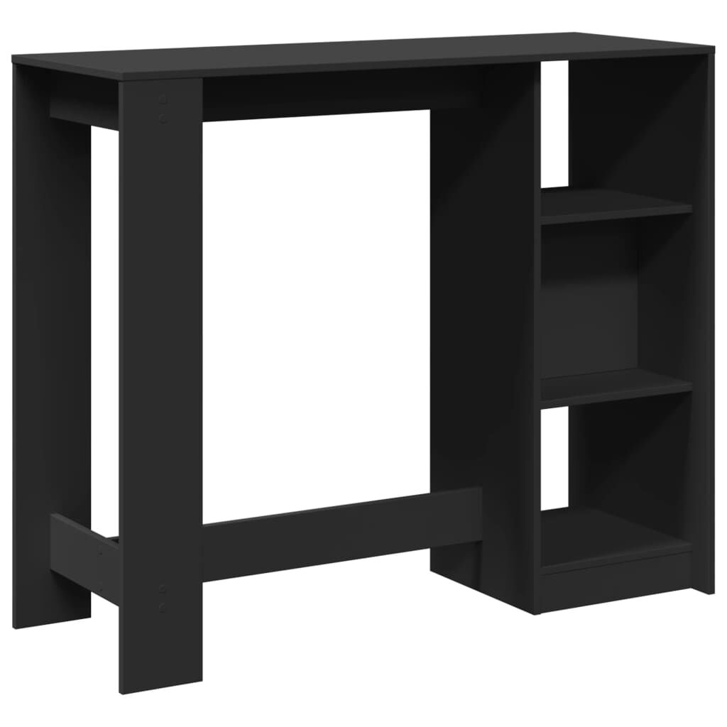 vidaXL Τραπέζι Κονσόλα με Ράφι Μαύρο 124x46x103,5 εκ. Επεξεργ. Ξύλο