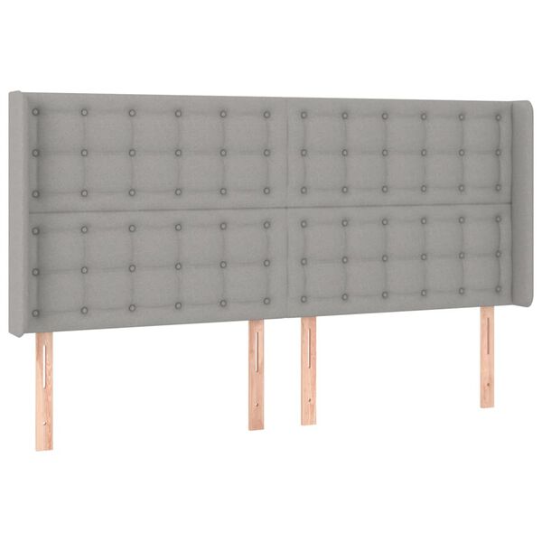 vidaXL Κρεβάτι Boxspring με Στρώμα & LED Αν.Γκρι 200x200εκ. Υφασμάτινο
