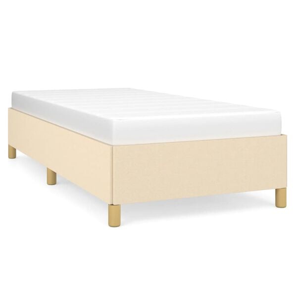 vidaXL Πλαίσιο κρεβατιού χωρίς στρώμα Κρέμα 80x200 cm Ύφασμα