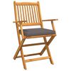 vidaXL Πτυσσόμενη Καρέκλα με μαξιλάρι 6 pcs Γκρι 49 x 57.5 x 92εκ